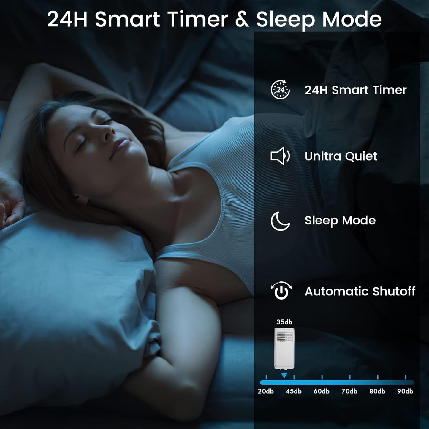 Climatiseurs portables 3-en-1 Bossin 8000 BTU (Ashrae), 5000 BTU (SACC) avec télécommande, climatiseur portable silencieux pour pièce - 880 V