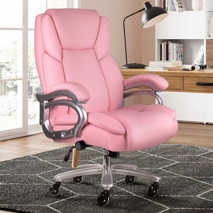 Fauteuil de bureau Bossin pour grandes et moyennes tailles, support lombaire réglable jusqu'à 227 kg, fauteuil ergonomique avec dossier haut en cuir PU pour ordinateur