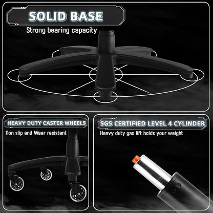 Fauteuil de bureau Bossin pour grandes et moyennes tailles, support lombaire réglable jusqu'à 227 kg, fauteuil ergonomique avec dossier haut en cuir PU pour ordinateur