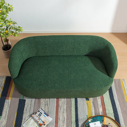 Canapé 2 places KINWELL en tissu bouclé avec coussins