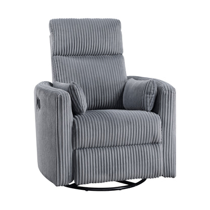 Fauteuil inclinable manuel pivotant en velours côtelé Braidy