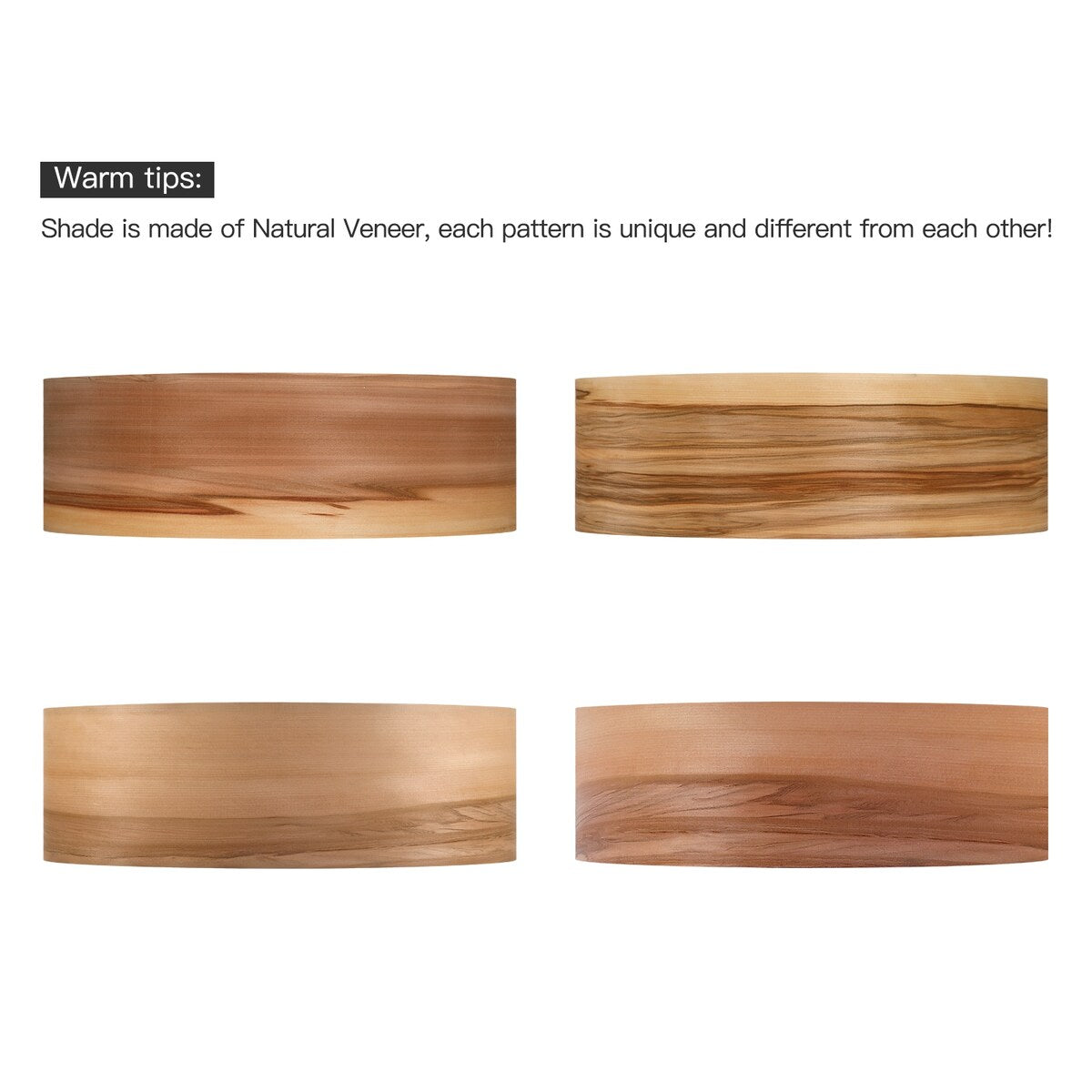 Lustre tambour Breaux à 4 lumières en placage de bois avec rosace noire - 56 cm (22 po) de largeur