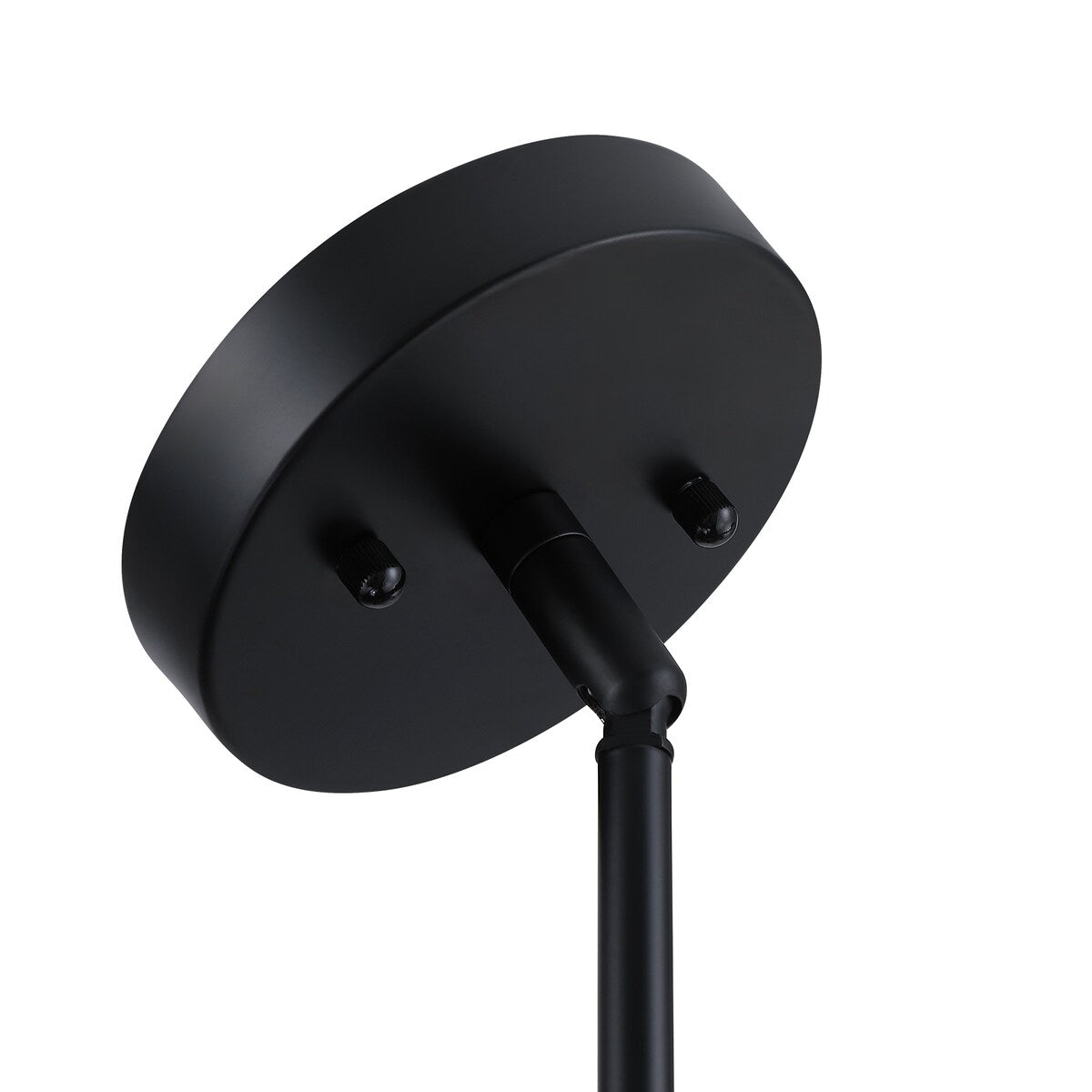 Lustre tambour Breaux à 4 lumières en placage de bois avec rosace noire - 56 cm (22 po) de largeur