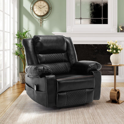 Fauteuil inclinable manuel marron avec massage en 8 points, fonction chauffante et structure robuste pour un confort optimal au salon
