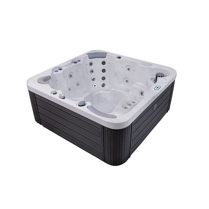 Bain à remous Buenospa Jersey 6 personnes, 46 pouces, blanc glacier, gris avec ozone et éclairage LED