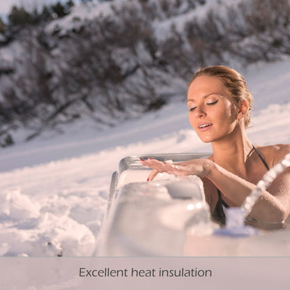 Bain à remous Buenospa Jersey 6 personnes, 46 pouces, blanc glacier, gris avec ozone et éclairage LED