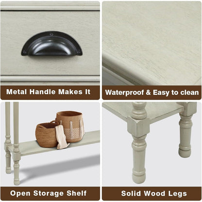 Console de couloir Burlington Wood à 3 tiroirs