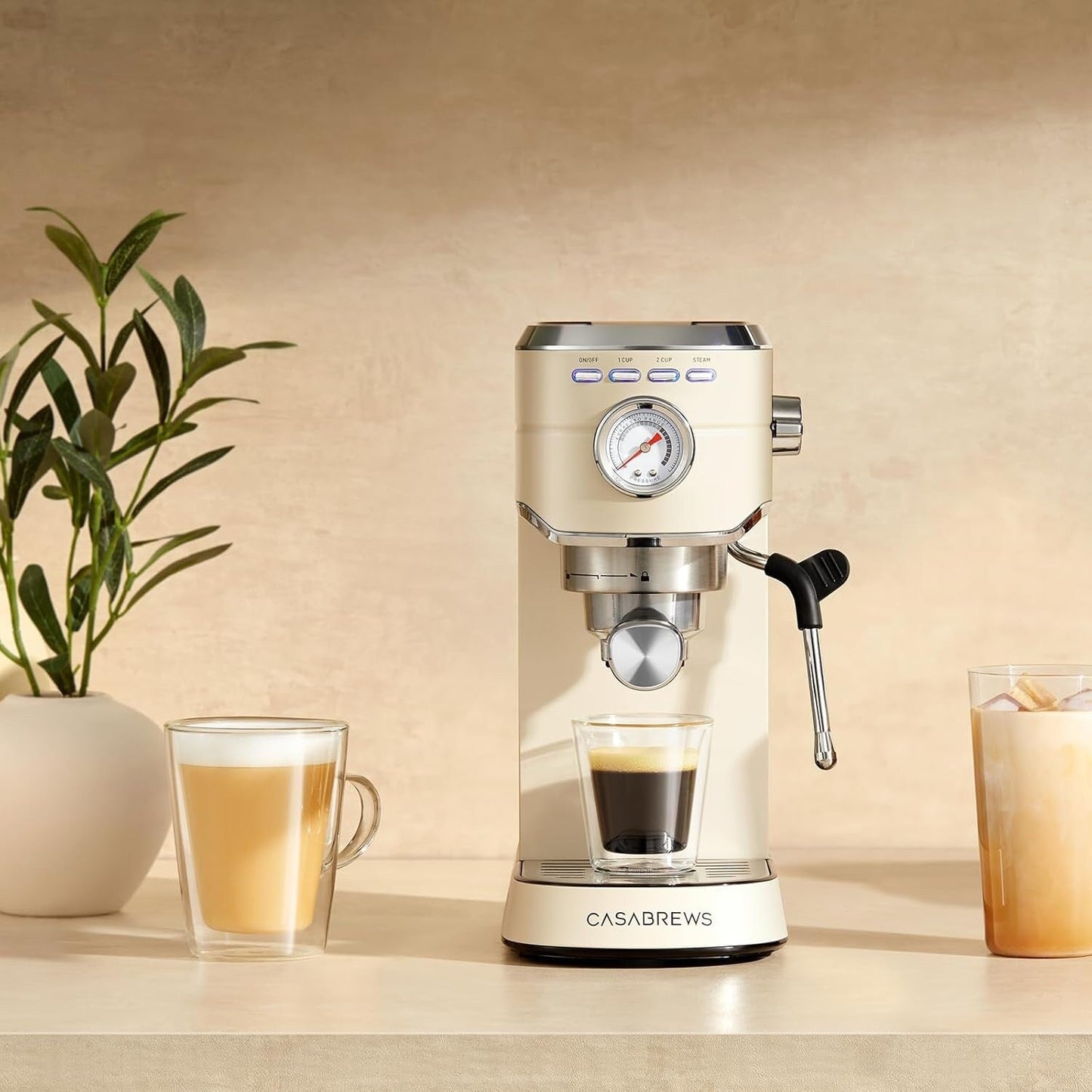 Machine à expresso CASABREWS CM5418 20 bars avec buse vapeur et mousseur à lait