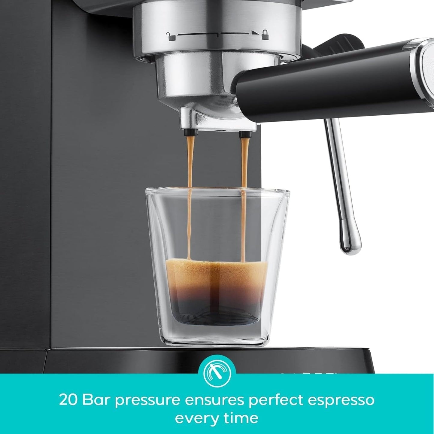 Machine à expresso CASABREWS CM5418 20 bars avec buse vapeur et mousseur à lait