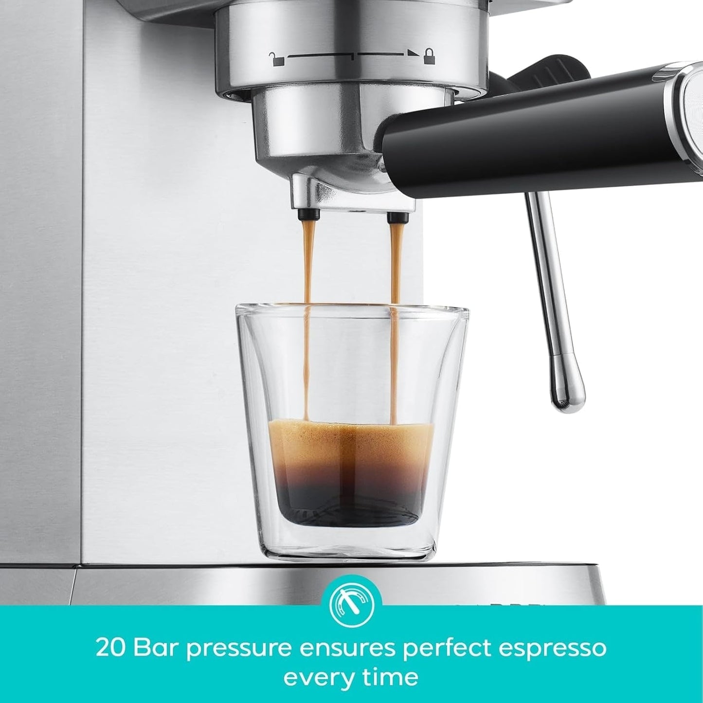 Machine à expresso CASABREWS CM5418 20 bars avec buse vapeur et mousseur à lait