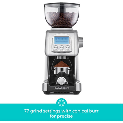 Moulin à café électrique CASABREWS Tornado à meules coniques argentées - Non disponible