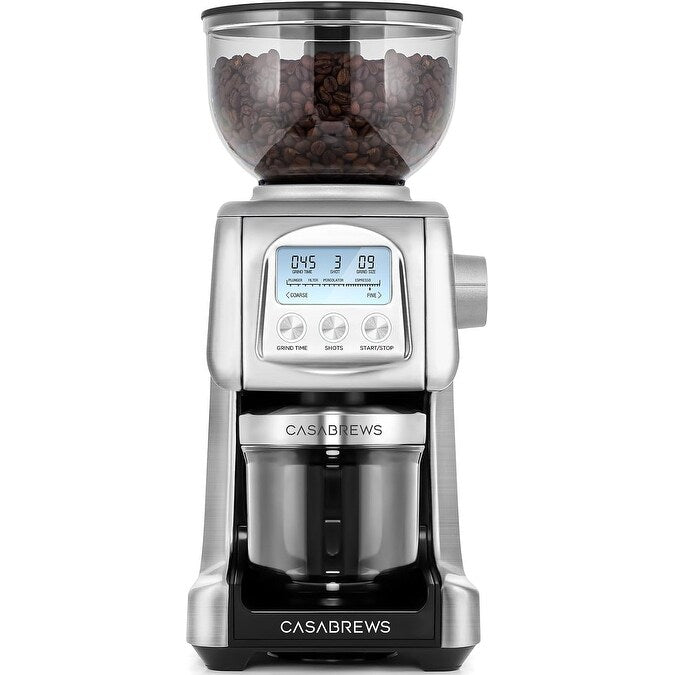 Moulin à café électrique CASABREWS Tornado à meules coniques argentées - Non disponible
