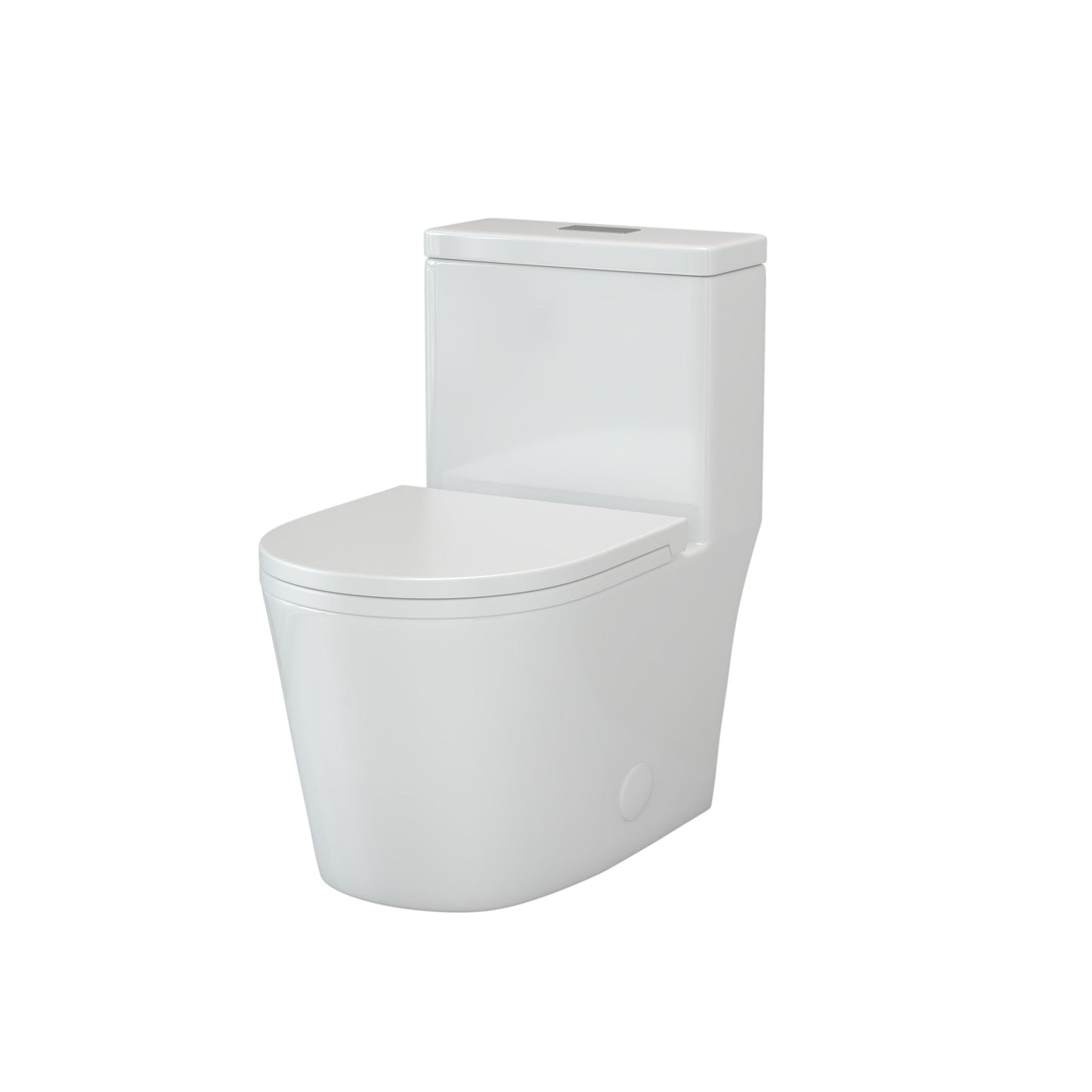 WC monobloc compact CB HOME 61 cm (24 po), double chasse d'eau, modèle moderne à siphon, avec abattant à fermeture ralentie et hauteur confort de 42 cm (16,5 po).