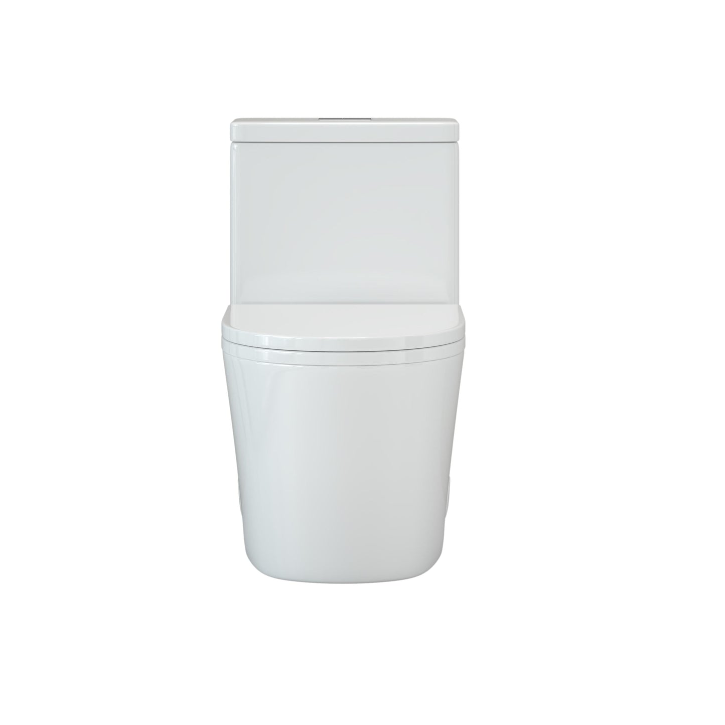 WC monobloc compact CB HOME 61 cm (24 po), double chasse d'eau, modèle moderne à siphon, avec abattant à fermeture ralentie et hauteur confort de 42 cm (16,5 po).