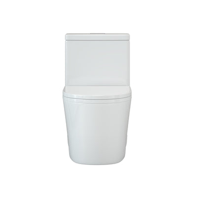 WC monobloc compact CB HOME 61 cm (24 po), double chasse d'eau, modèle moderne à siphon, avec abattant à fermeture ralentie et hauteur confort de 42 cm (16,5 po).