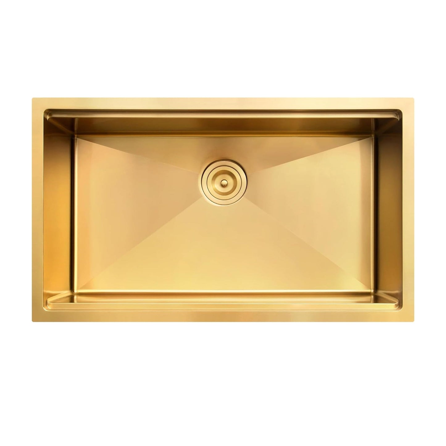 Évier de cuisine CB HOME 32'' à encastrer sous plan, finition or, évier à poser noir/acier inoxydable, évier à une cuve avec accessoires