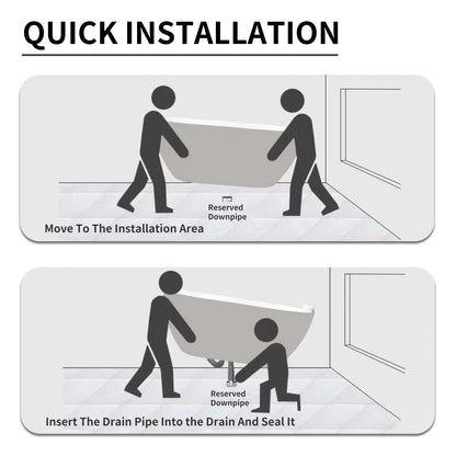 Baignoires îlot en acrylique CB HOME 59''/67'', baignoires murales à un seul côté, trop-plein à gauche ou à droite