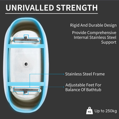 Baignoires îlot en acrylique CB HOME 59''/67'', baignoires murales à un seul côté, trop-plein à gauche ou à droite