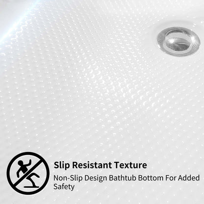 Baignoires îlot en acrylique CB HOME 59''/67'', baignoires murales à un seul côté, trop-plein à gauche ou à droite