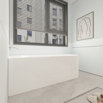 Baignoires îlot en acrylique CB HOME 59''/67'', baignoires murales à un seul côté, trop-plein à gauche ou à droite