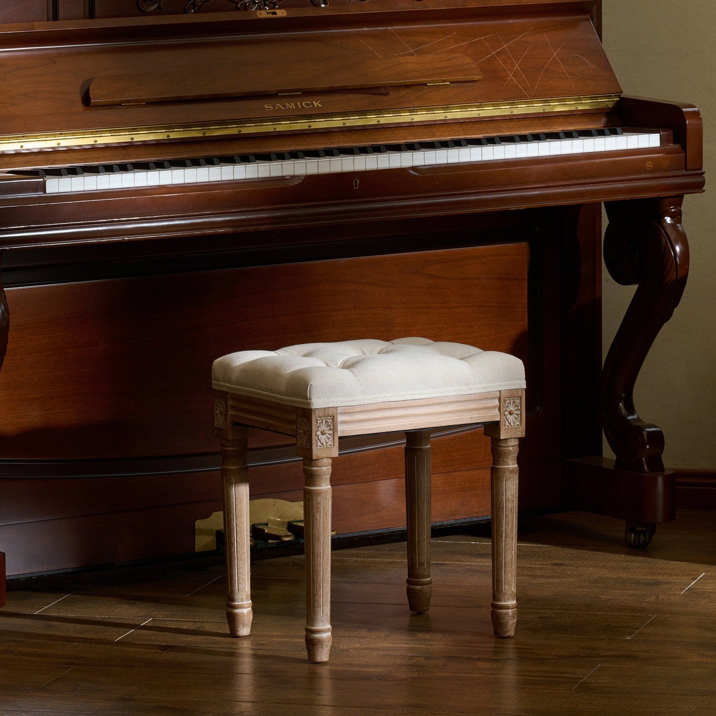 Tabouret de coiffeuse et repose-pieds rembourrés style vintage français CO-Z