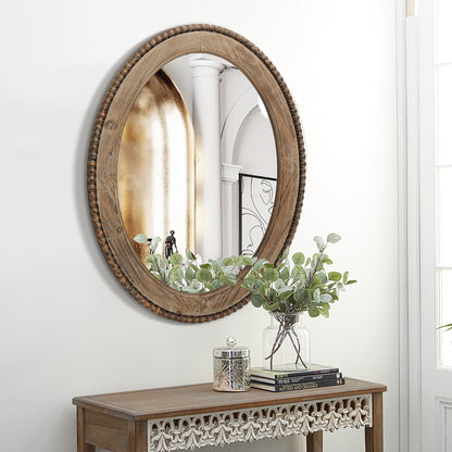 Miroir mural ovale Cameo encadré en bois, 81 cm (32 po), miroir de salle de bain - 81 cm (31,89 po) H x 61 cm (24 po) L x 3,2 cm (1,26 po) P