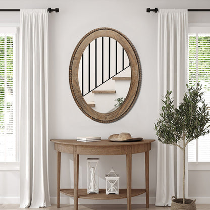 Miroir mural ovale Cameo encadré en bois, 81 cm (32 po), miroir de salle de bain - 81 cm (31,89 po) H x 61 cm (24 po) L x 3,2 cm (1,26 po) P