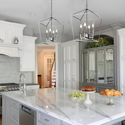 Suspension style lanterne à bougie pour escalier ou îlot de cuisine, lustre cage ouverte - Non applicable