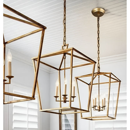 Suspension style lanterne à bougie pour escalier ou îlot de cuisine, lustre cage ouverte - Non applicable