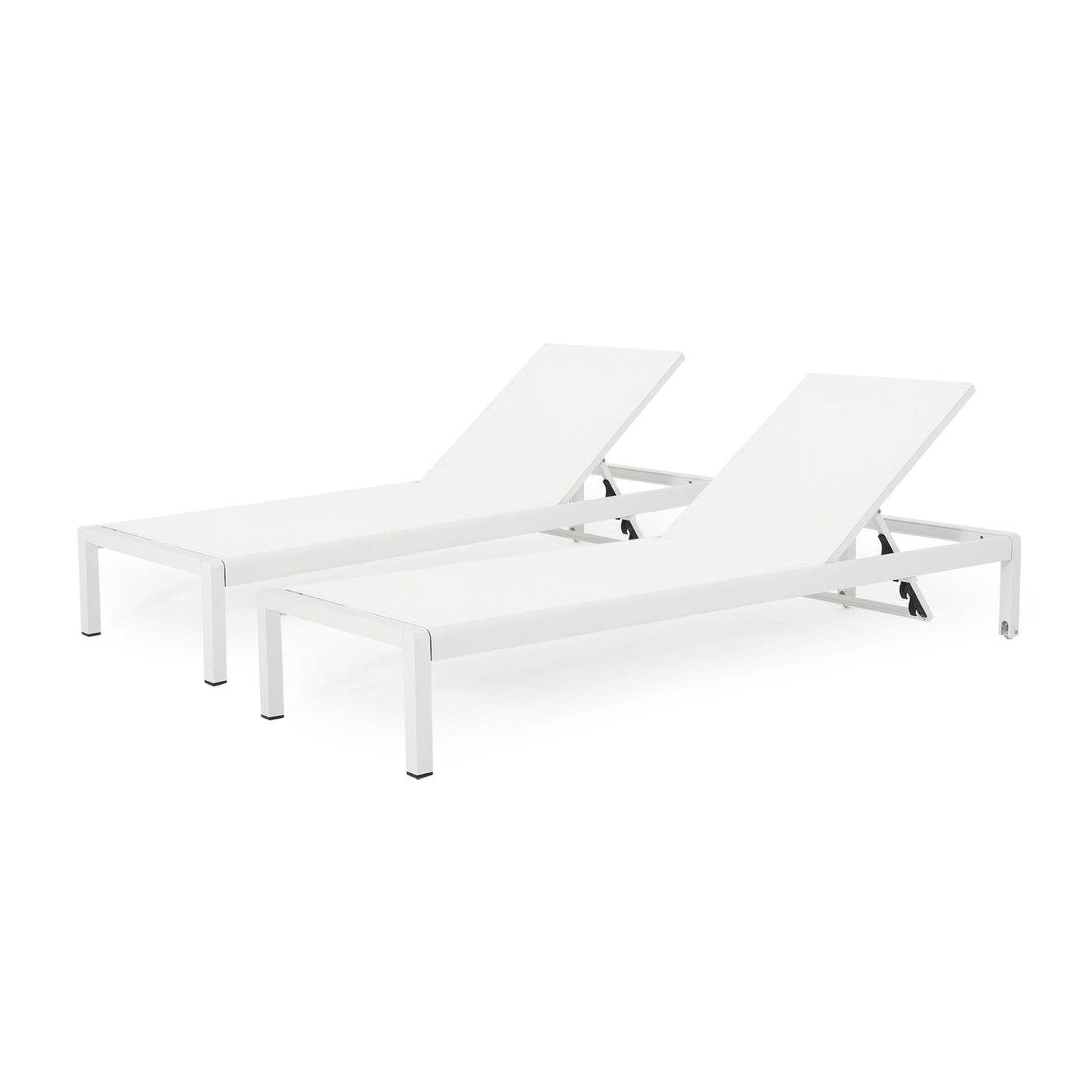 Chaises longues d'extérieur en aluminium Cape Coral (lot de 2) par Christopher Knight Home - 77,56 cm (P) x 25,20 cm (L) x 11,80 cm (H)