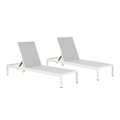 Chaises longues d'extérieur en aluminium Cape Coral (lot de 2) par Christopher Knight Home - 77,56 cm (P) x 25,20 cm (L) x 11,80 cm (H)