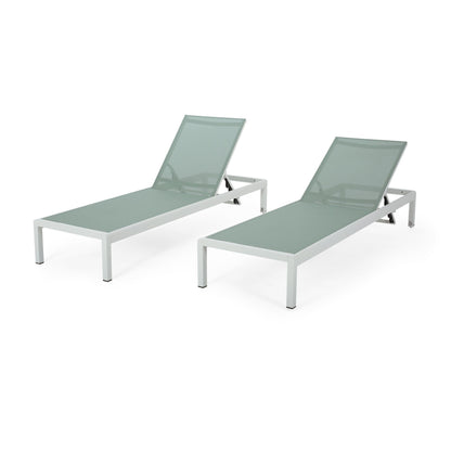 Chaises longues d'extérieur en aluminium Cape Coral (lot de 2) par Christopher Knight Home - 77,56 cm (P) x 25,20 cm (L) x 11,80 cm (H)