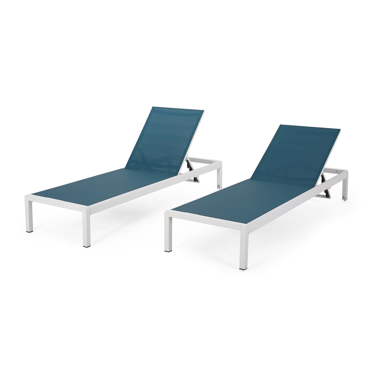 Chaises longues d'extérieur en aluminium Cape Coral (lot de 2) par Christopher Knight Home - 77,56 cm (P) x 25,20 cm (L) x 11,80 cm (H)