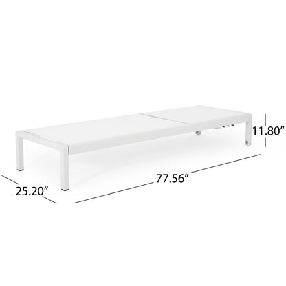 Chaises longues d'extérieur en aluminium Cape Coral (lot de 2) par Christopher Knight Home - 77,56 cm (P) x 25,20 cm (L) x 11,80 cm (H)