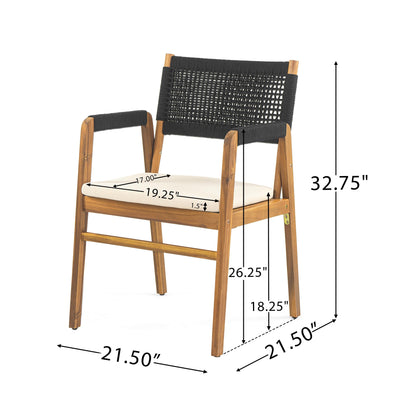 Ensemble de salle à manger d'extérieur 5 pièces en bois d'acacia Captef par Christopher Knight Home