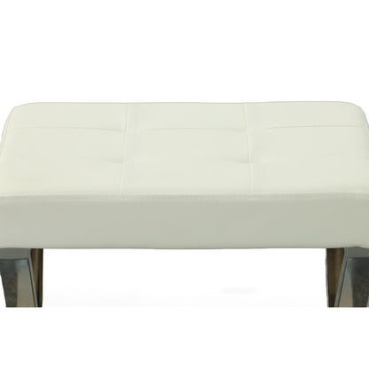 Banc de coiffeuse Carolina Living Elisabetta - Blanc/Chrome