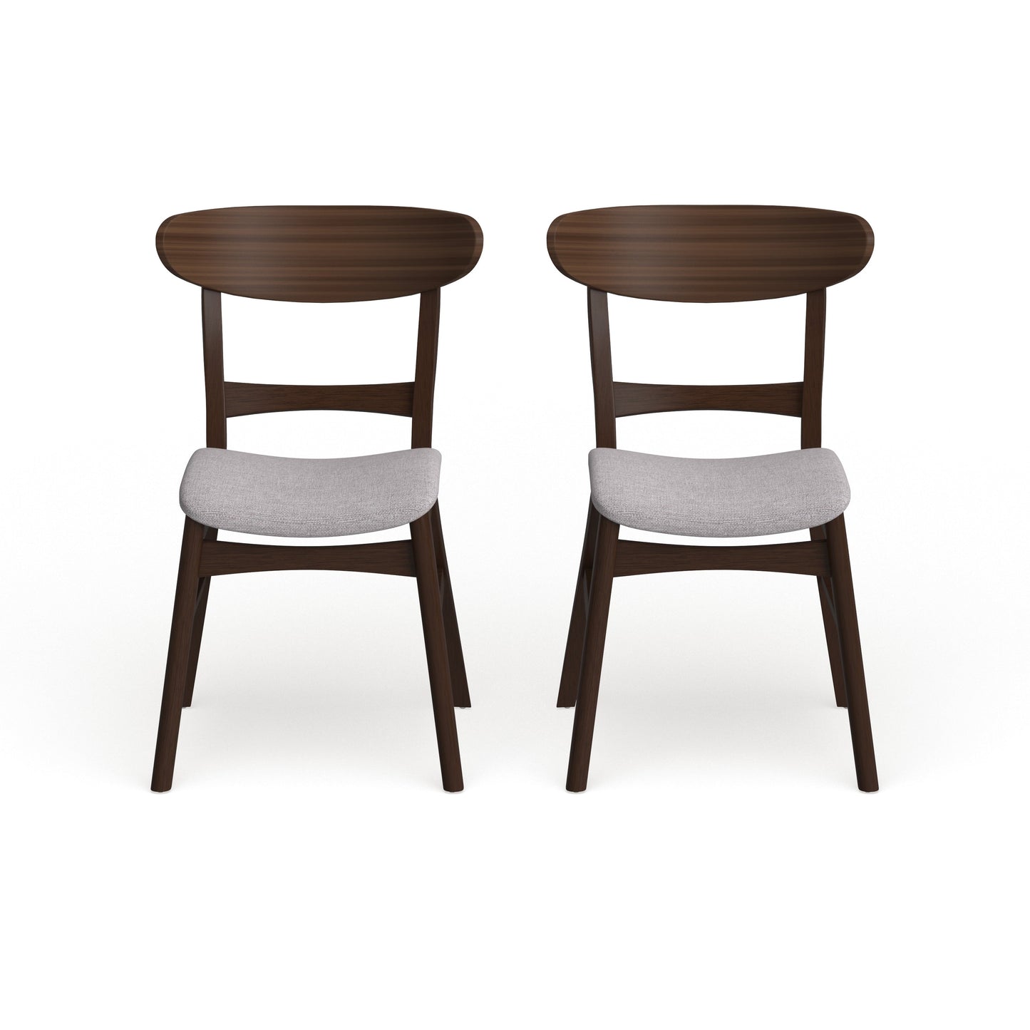 Chaises de salle à manger Abrielle en bois d'hévéa, style moderne du milieu du siècle (lot de 2), par Christopher Knight Home