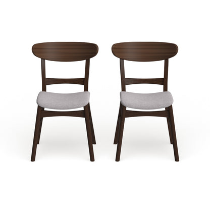 Chaises de salle à manger Abrielle en bois d'hévéa, style moderne du milieu du siècle (lot de 2), par Christopher Knight Home