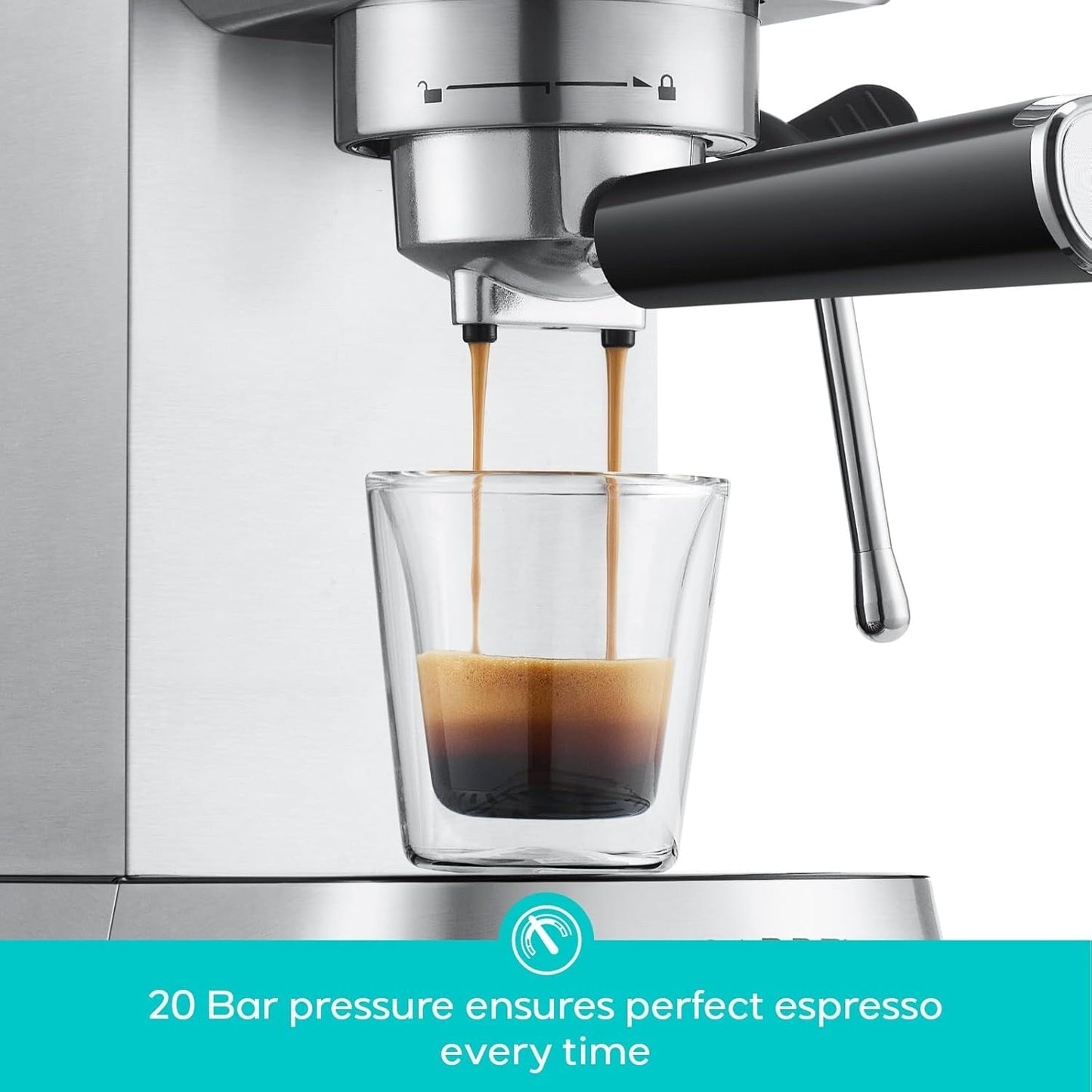 Machine à expresso professionnelle Casabrews 20 bars avec système de mousseur à lait