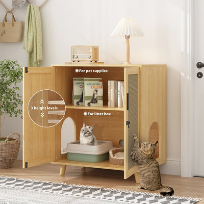 Bac à litière pour chat, niche pour chat, table d'appoint, armoire à porte, bibliothèque