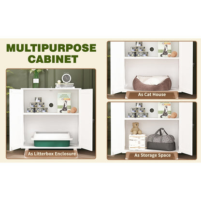 Bac à litière pour chat, niche pour chat, table d'appoint, armoire à porte, bibliothèque