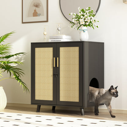Bac à litière pour chat, niche pour chat, table d'appoint, armoire à porte, bibliothèque