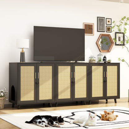 Bac à litière pour chat, niche pour chat, table d'appoint, armoire à porte, bibliothèque