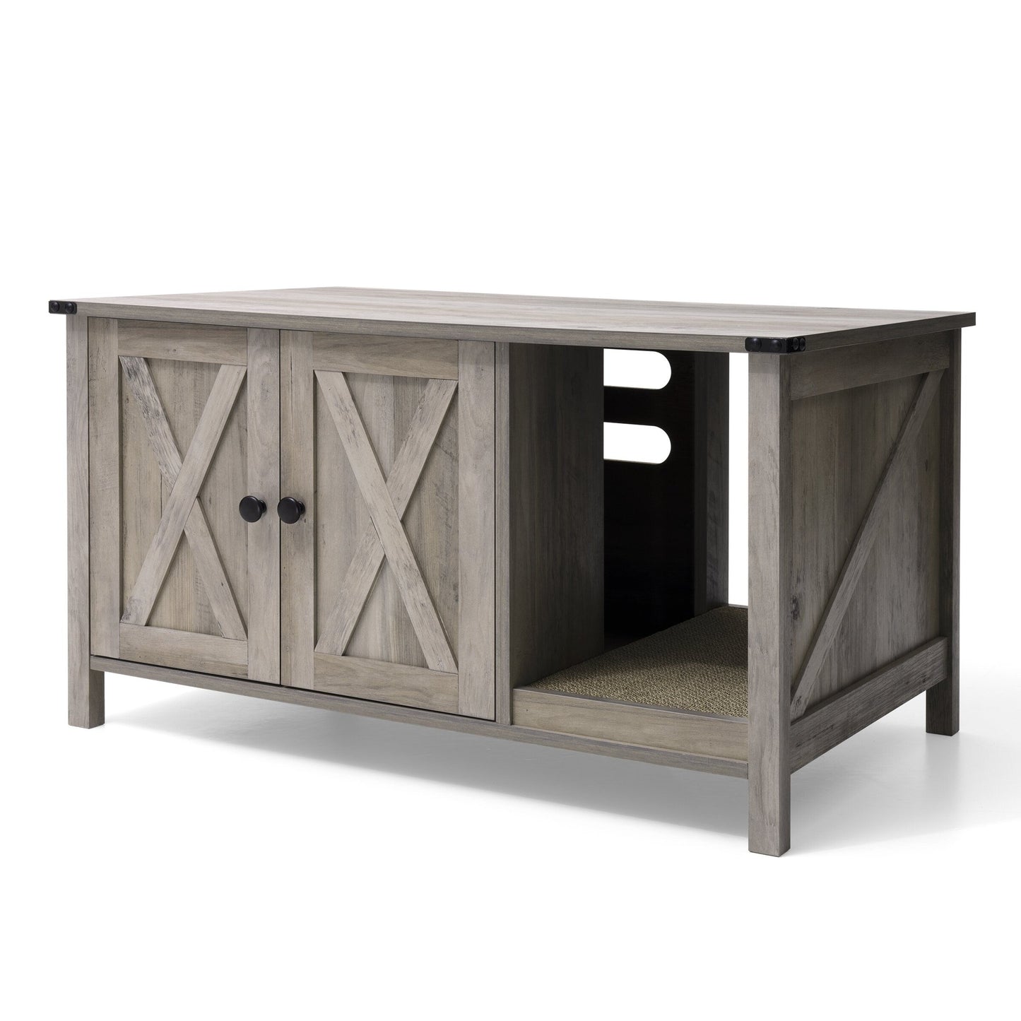 Enclos pour bac à litière pour chat, meuble de salle de bain pour chat en bois dissimulé avec griffoir