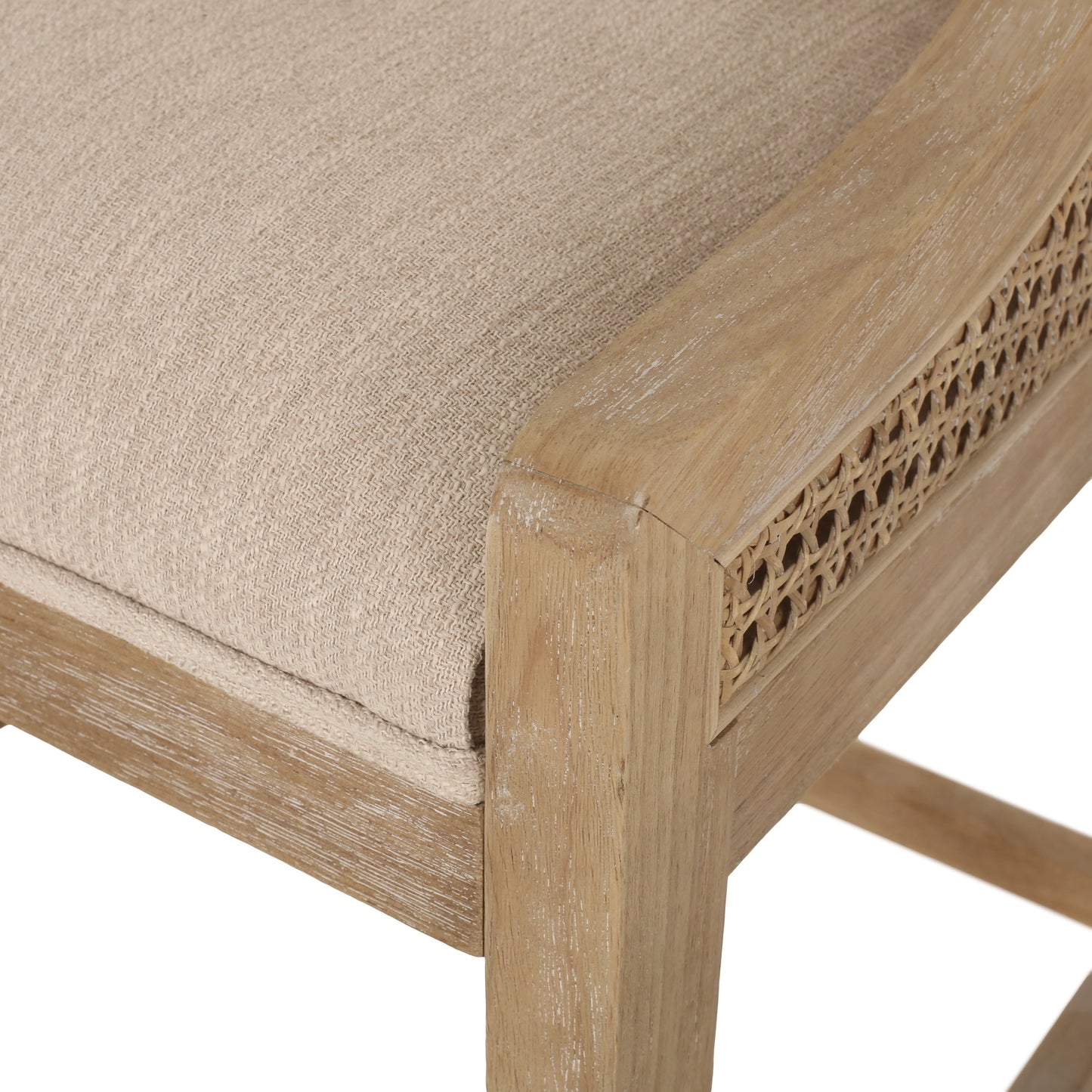Tabourets de comptoir Christopher Knight Home Cataldo en tissu, bois et rotin, 65 cm (ensemble de 2)