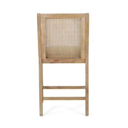 Tabourets de comptoir Christopher Knight Home Cataldo en tissu, bois et rotin, 65 cm (ensemble de 2)
