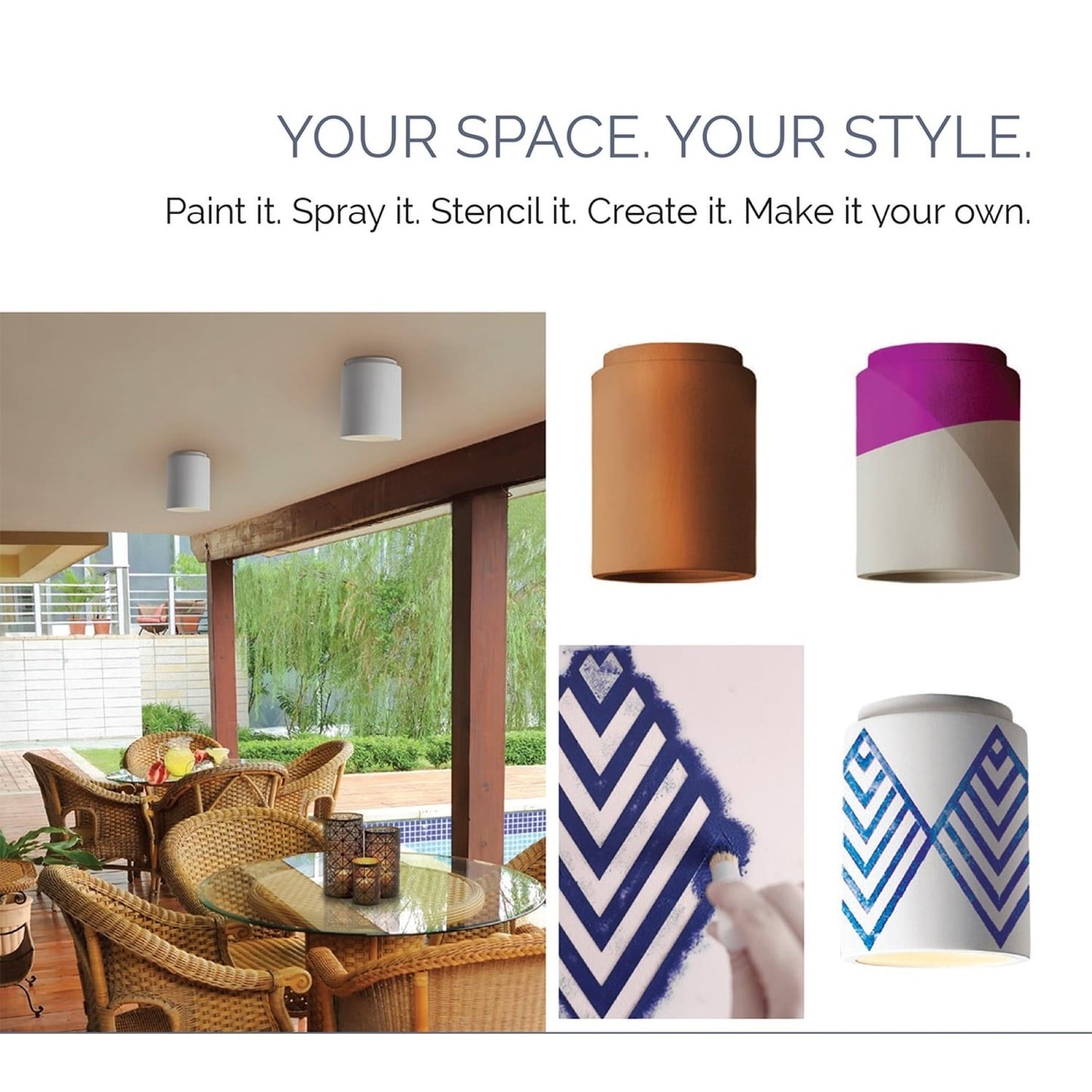 Plafonnier en céramique en forme de sablier