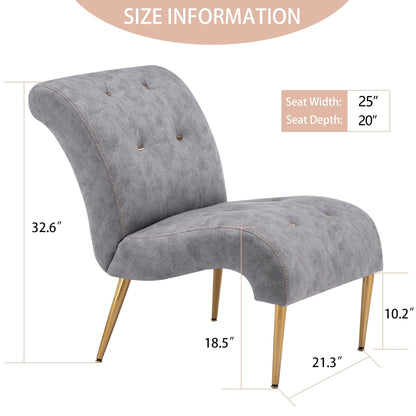 Chaise longue rembourrée, fauteuil d'appoint pour chambre à coucher et salon