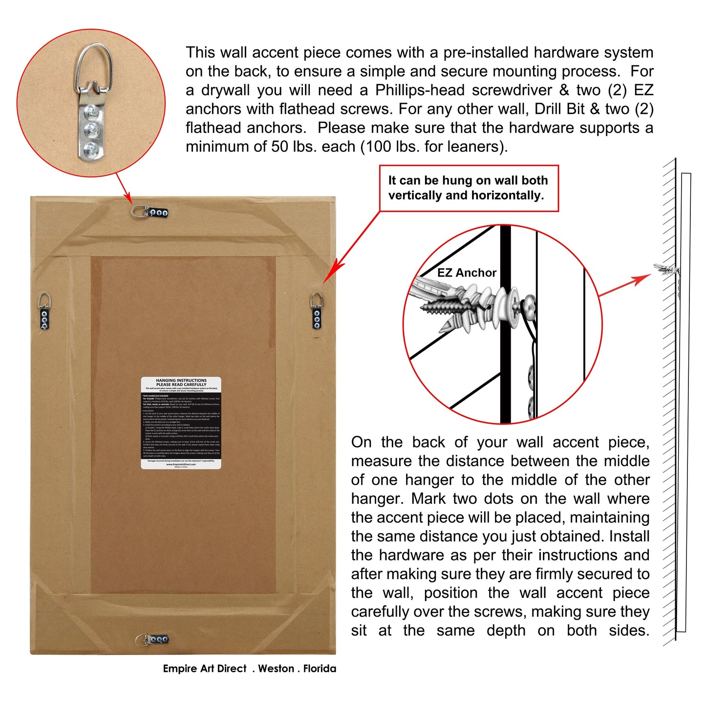 Miroir mural rectangulaire biseauté à perles de champagne - Transparent
