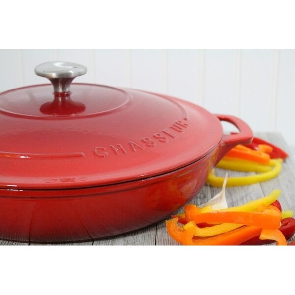 Cocotte Chasseur en fonte émaillée avec couvercle, 1,4 litre, rouge